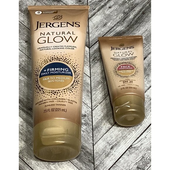 Jergens Natural Glow Firming Moisturizer & Face Sunscreen SPF 20 Fair To Medium - Picture 1 of 4